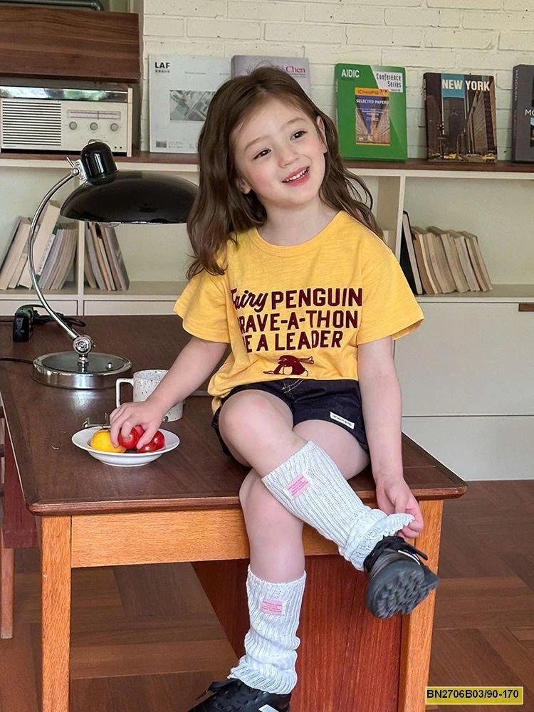 ÁO THUN CHỮ CỘC TAY  COTTON XƯỚC AMBB 25C071