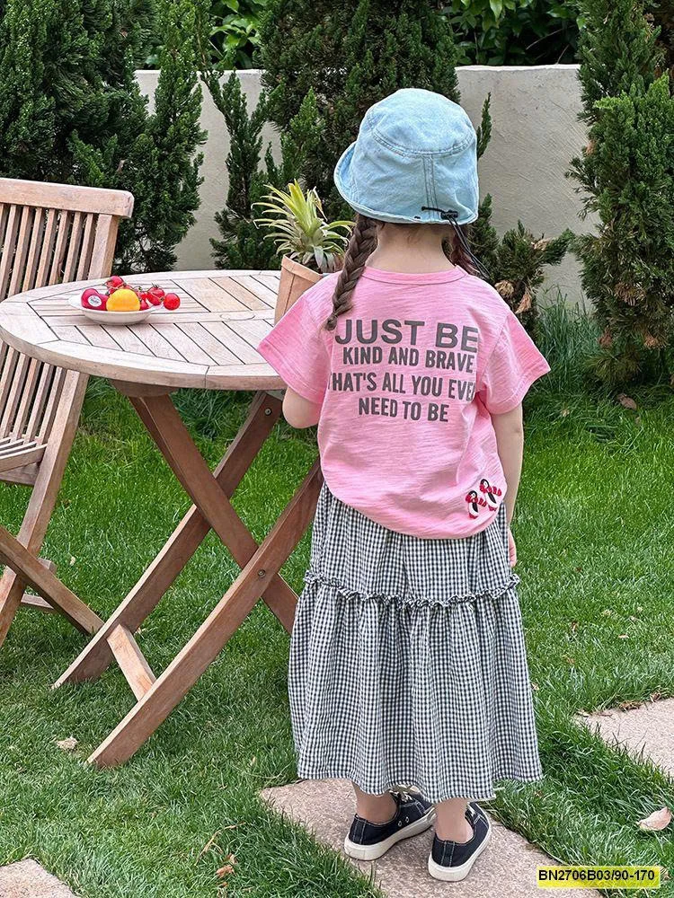 ÁO THUN CHỮ CỘC TAY  COTTON XƯỚC AMBB 25C071