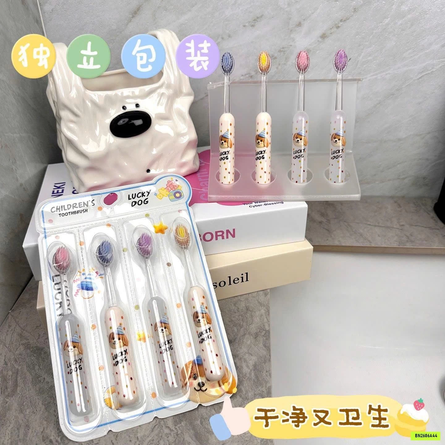 SÉT 4 BÀN CHẢI CÚN CHẤM BI PLZKEEP