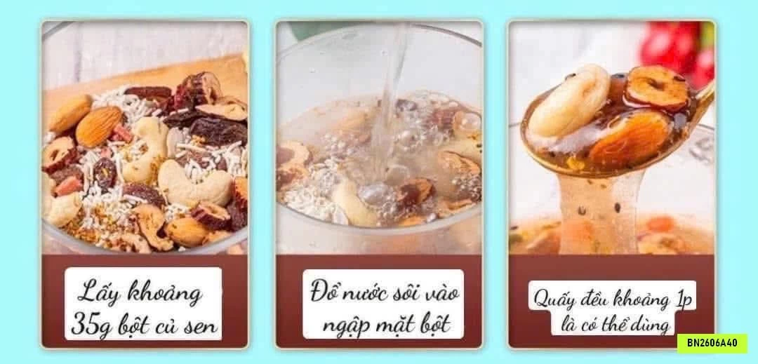 COMBO 2 TÚI BỘT CỦ SEN DINH DƯỠNG QUẾ HOA CHENNIUNIU