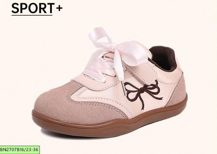 Giày sneaker bé gái đính nơ
