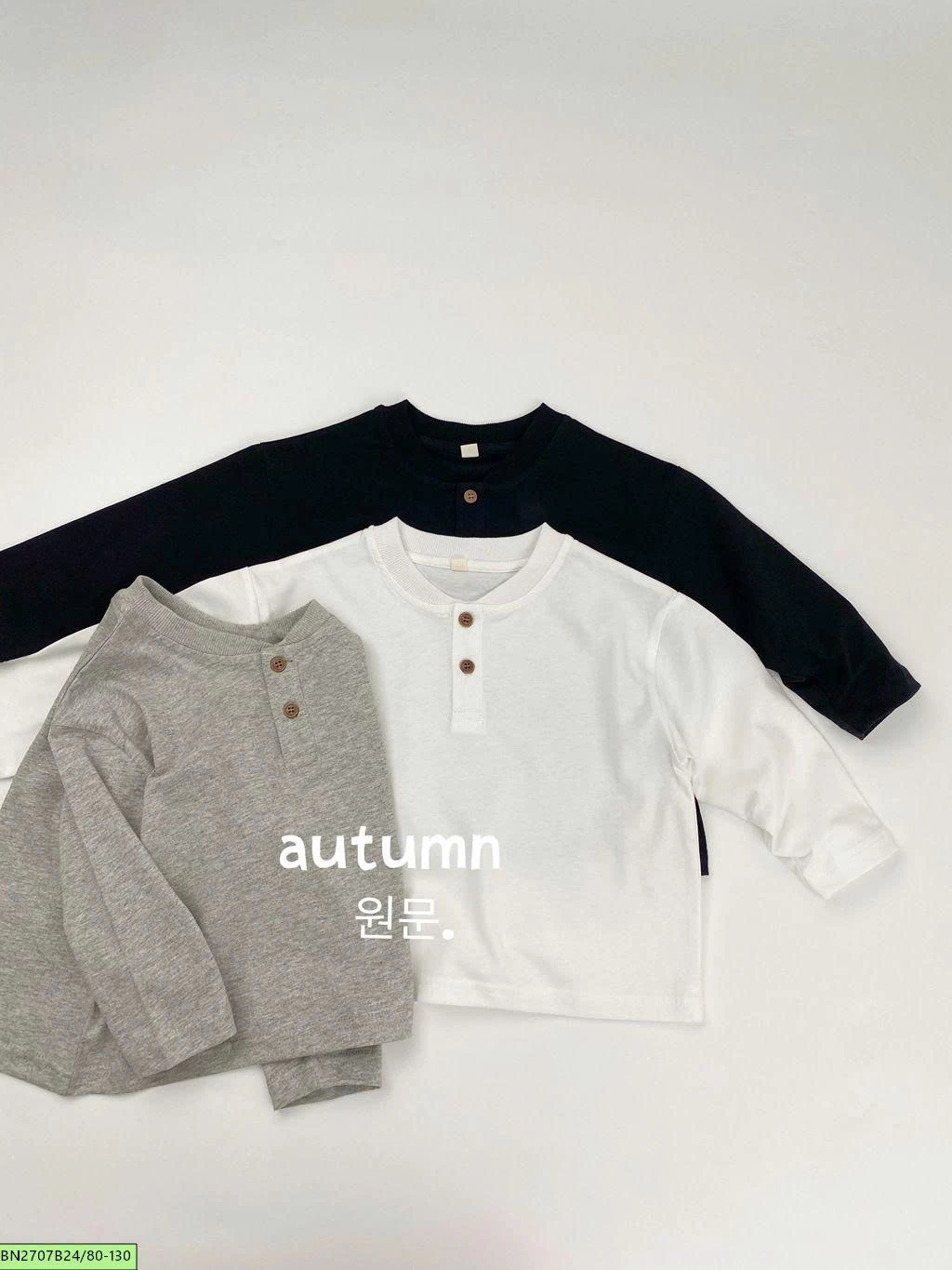 ÁO THUN DÀI TAY CÚC CỔ MÙA THU