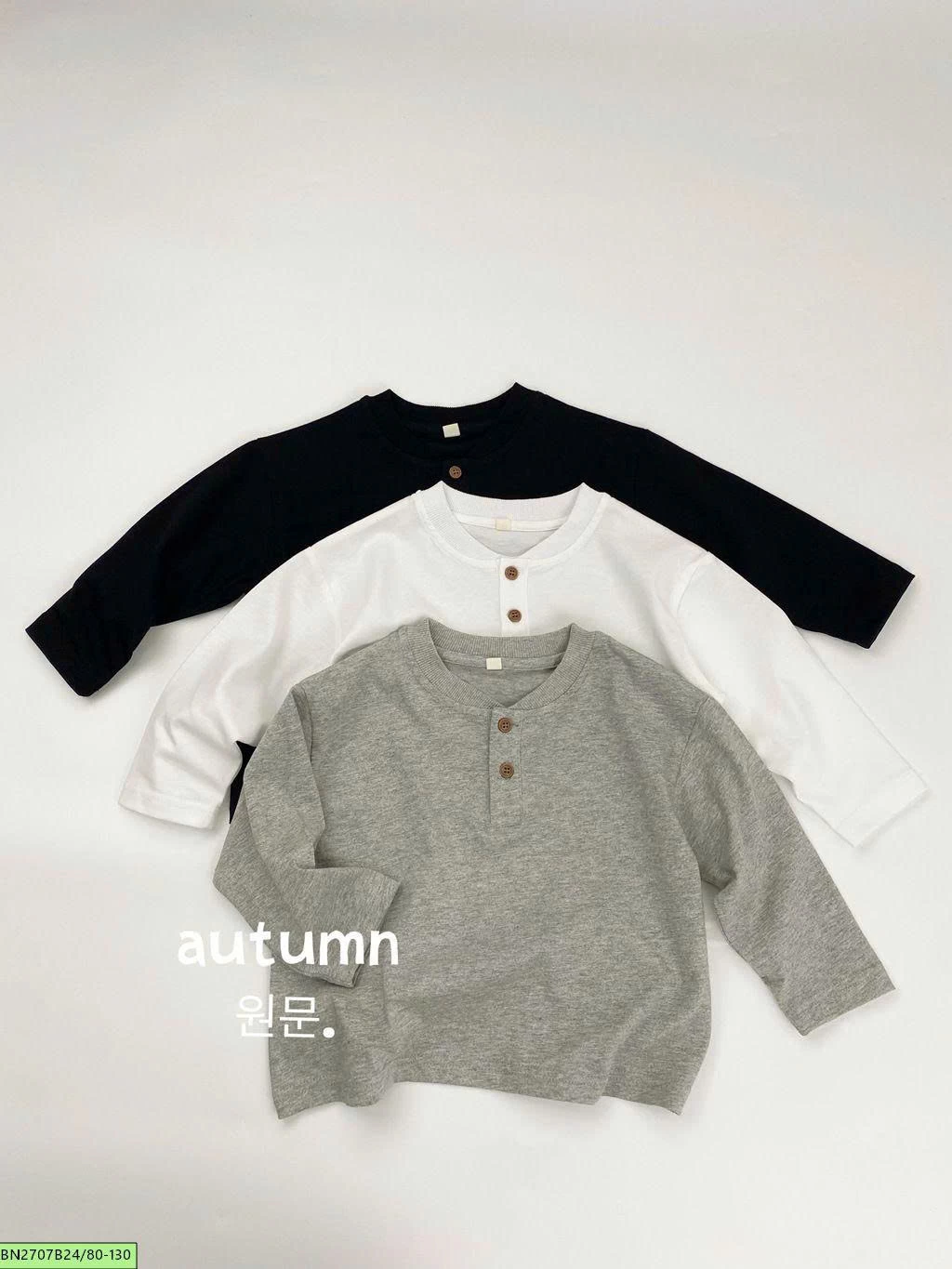 ÁO THUN DÀI TAY CÚC CỔ MÙA THU