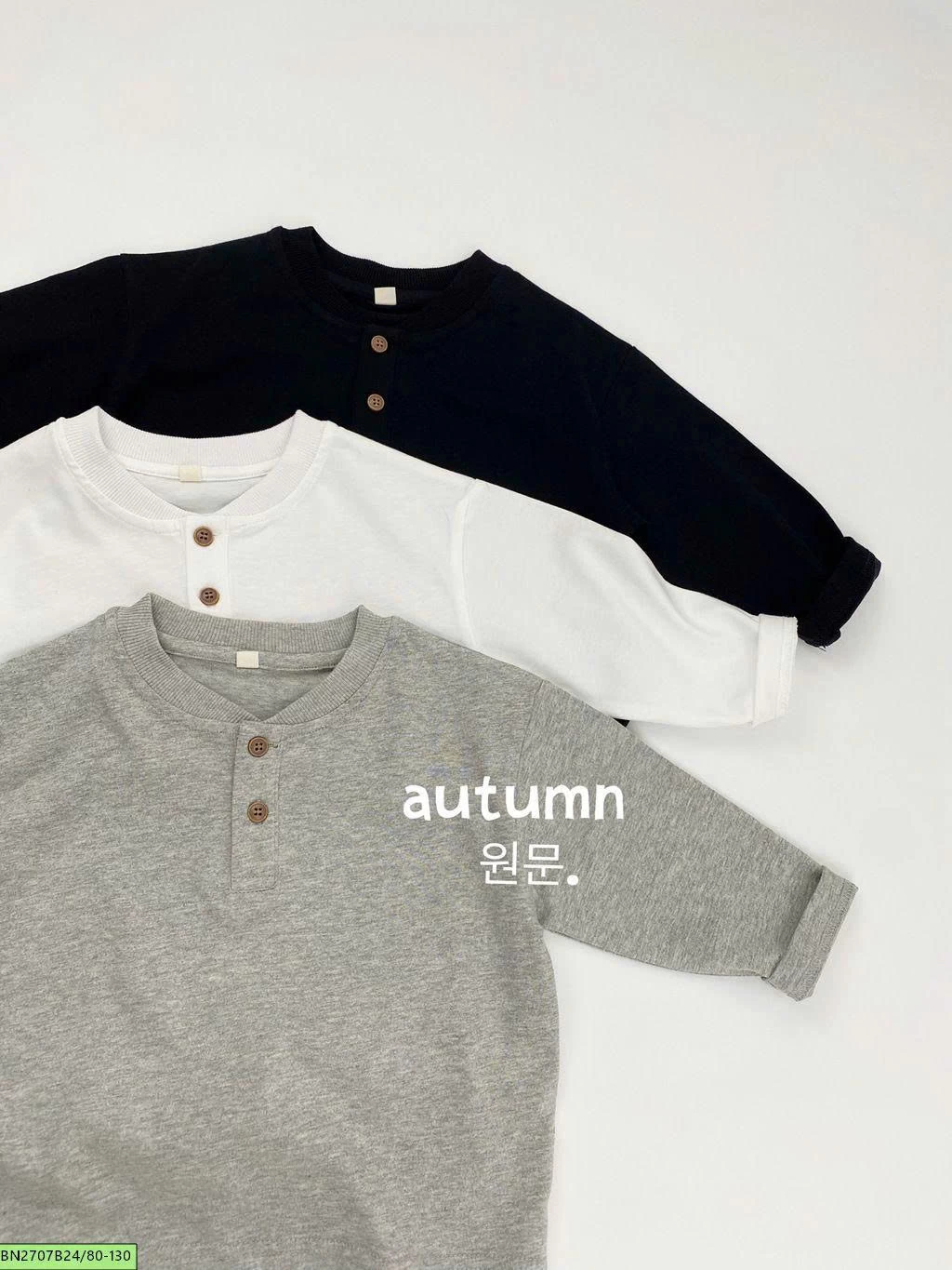 ÁO THUN DÀI TAY CÚC CỔ MÙA THU