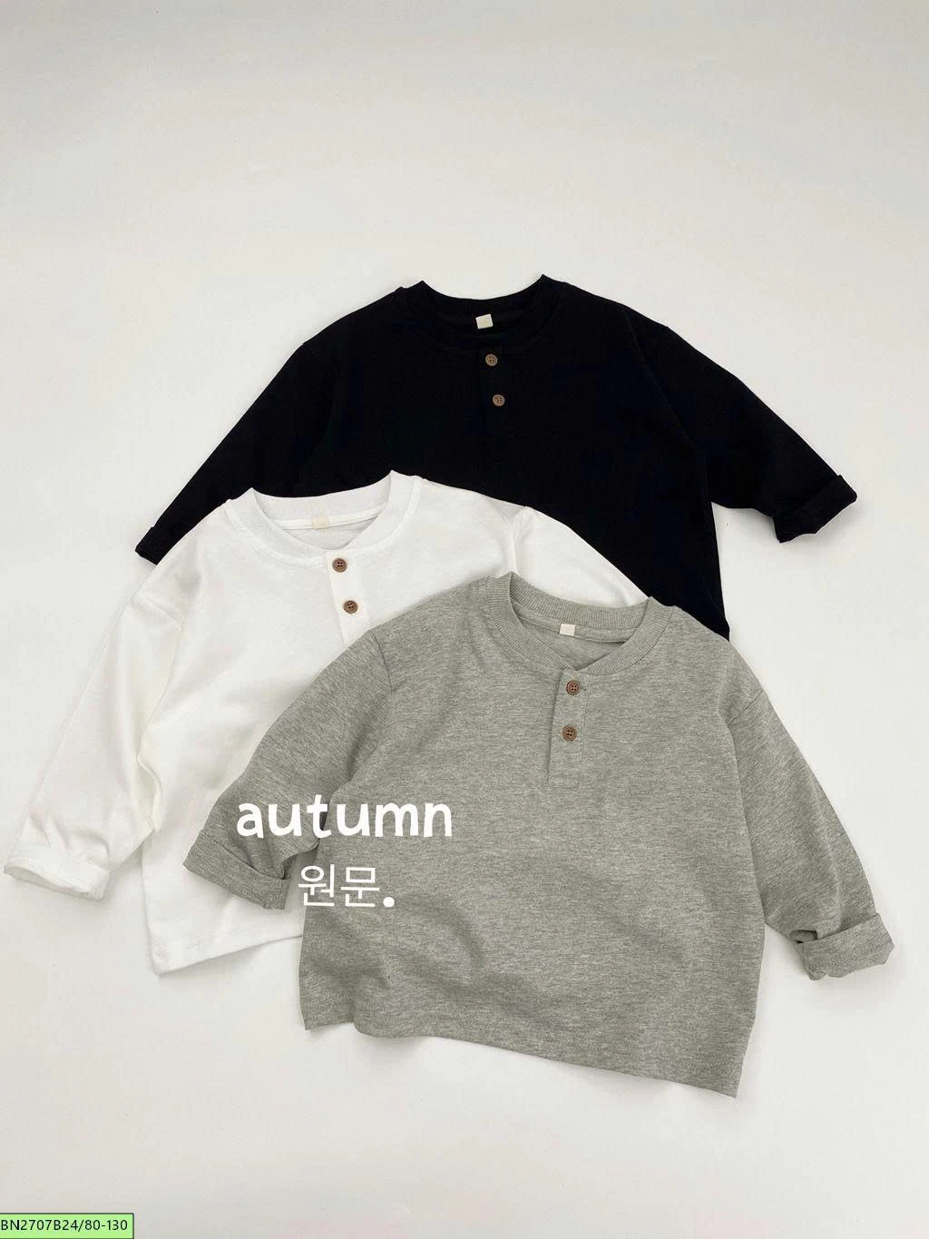 ÁO THUN DÀI TAY CÚC CỔ MÙA THU