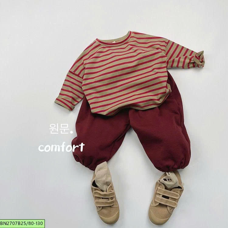ÁO THUN DÀI TAY KẺ SẮC MÀU HÀN QUỐC