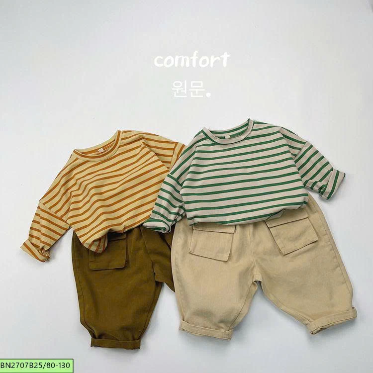 ÁO THUN DÀI TAY KẺ SẮC MÀU HÀN QUỐC