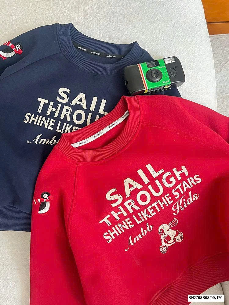 ÁO NỈ CHỮ BÉ GÁI AMBB 25F021