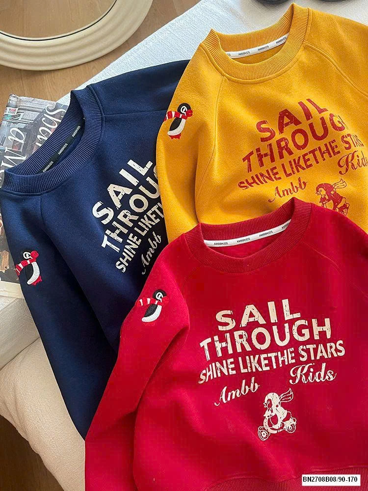 ÁO NỈ CHỮ BÉ GÁI AMBB 25F021