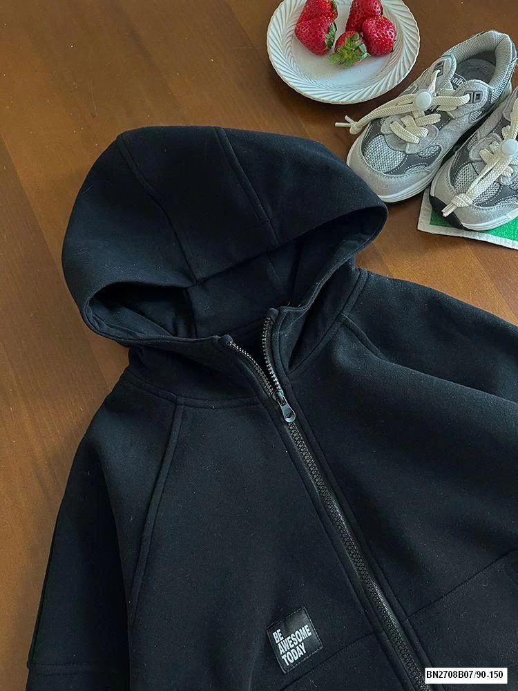 ÁO KHOÁC NỈ KÉO KHÓA CHỮ LƯNG AMBB 25A129