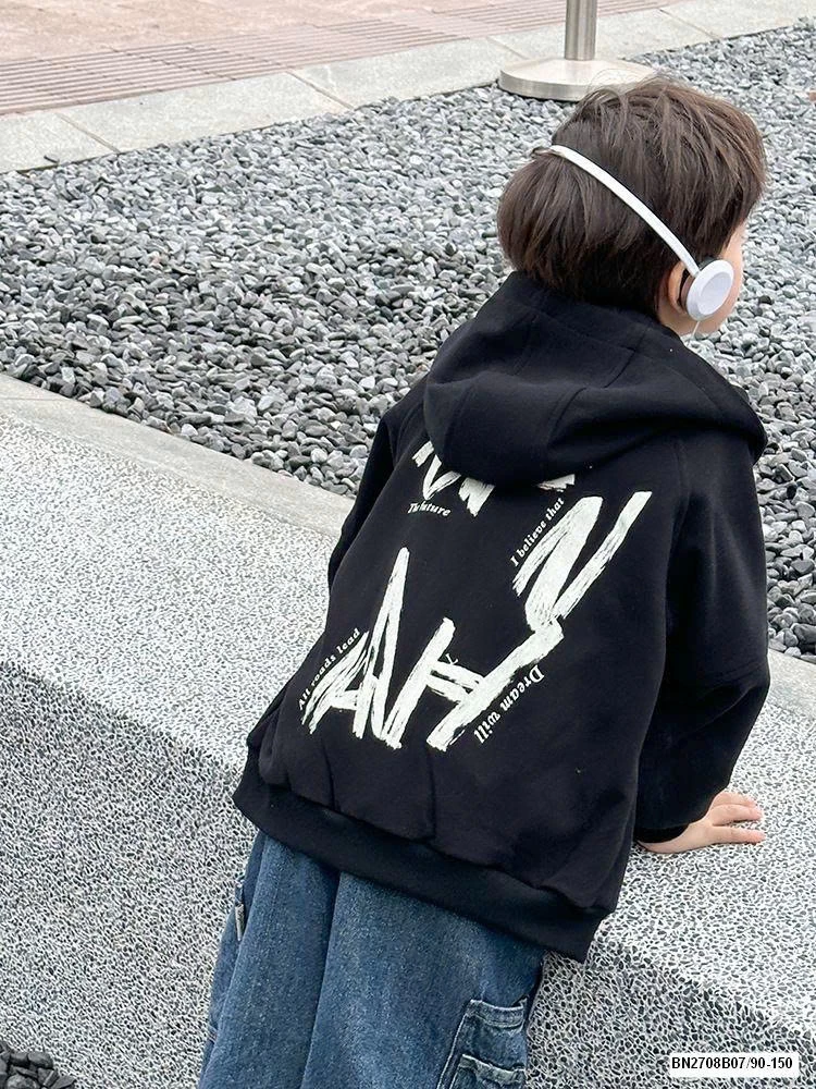 ÁO KHOÁC NỈ KÉO KHÓA CHỮ LƯNG AMBB 25A129