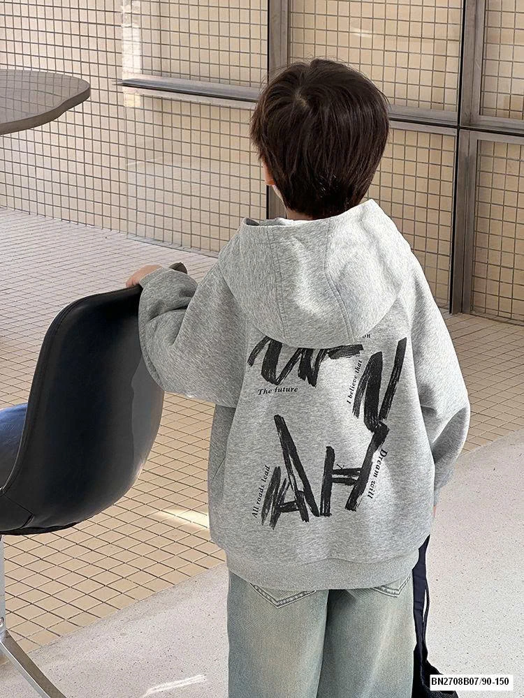 ÁO KHOÁC NỈ KÉO KHÓA CHỮ LƯNG AMBB 25A129