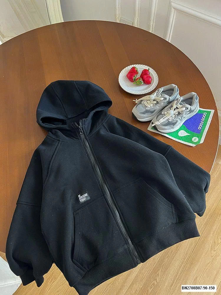 ÁO KHOÁC NỈ KÉO KHÓA CHỮ LƯNG AMBB 25A129