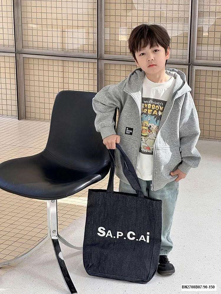 ÁO KHOÁC NỈ KÉO KHÓA CHỮ LƯNG AMBB 25A129