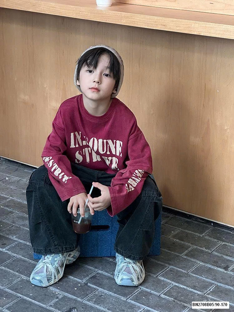 ÁO THUN GIẢ 2 LỚP CHỮ TO AMBB 25F141