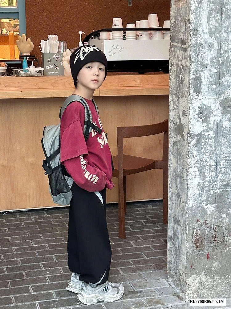 ÁO THUN GIẢ 2 LỚP CHỮ TO AMBB 25F141