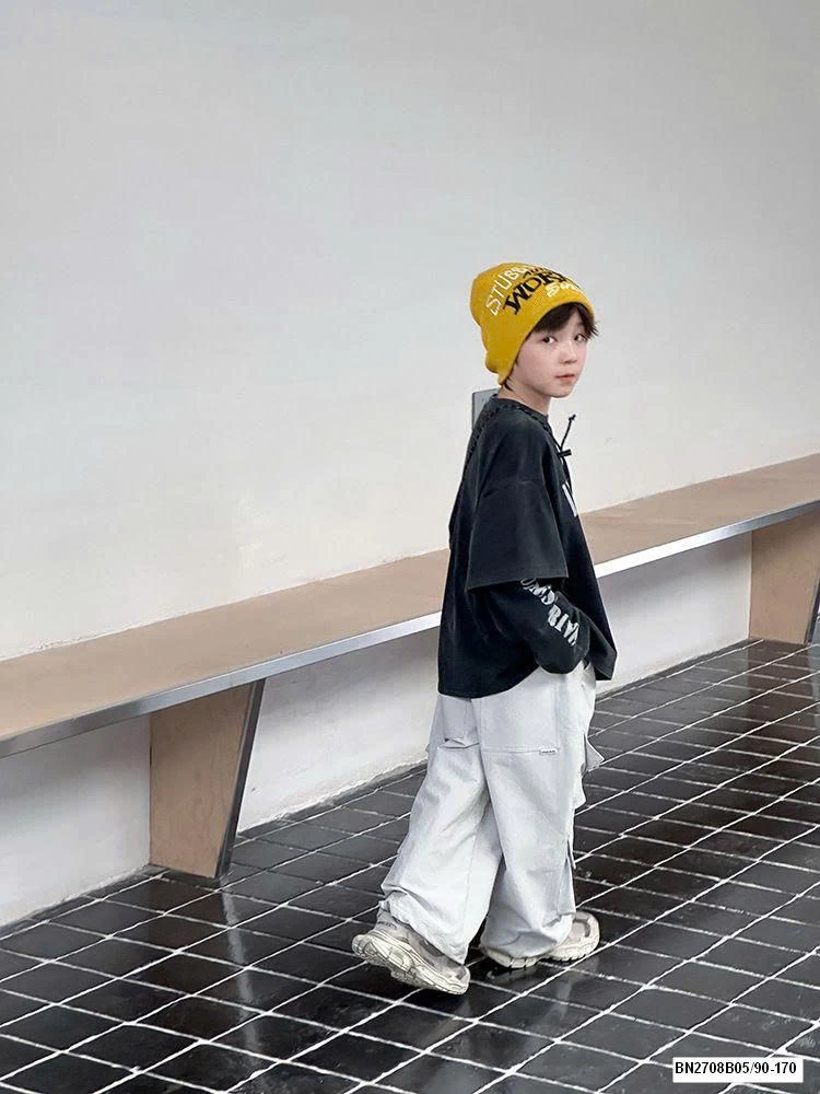 ÁO THUN GIẢ 2 LỚP CHỮ TO AMBB 25F141