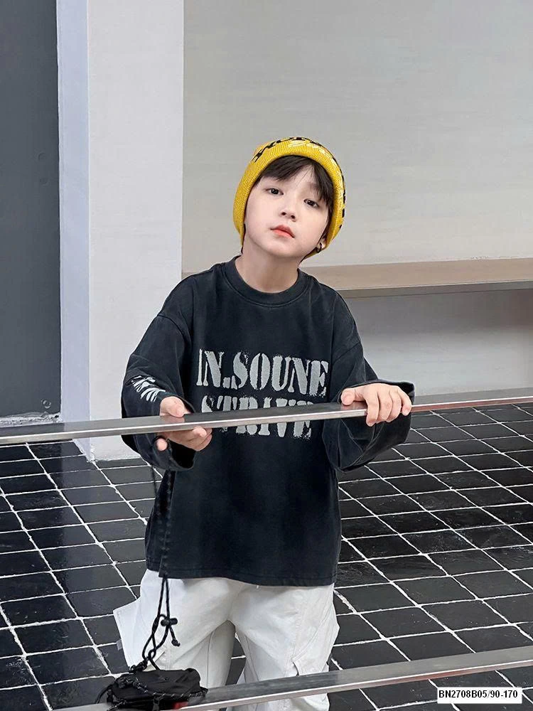 ÁO THUN GIẢ 2 LỚP CHỮ TO AMBB 25F141