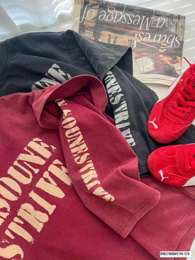 ÁO THUN GIẢ 2 LỚP CHỮ TO AMBB 25F141