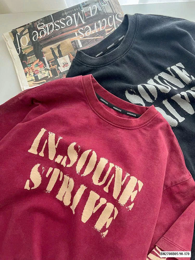 ÁO THUN GIẢ 2 LỚP CHỮ TO AMBB 25F141