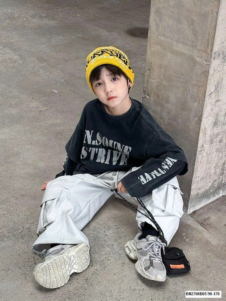 ÁO THUN GIẢ 2 LỚP CHỮ TO AMBB 25F141