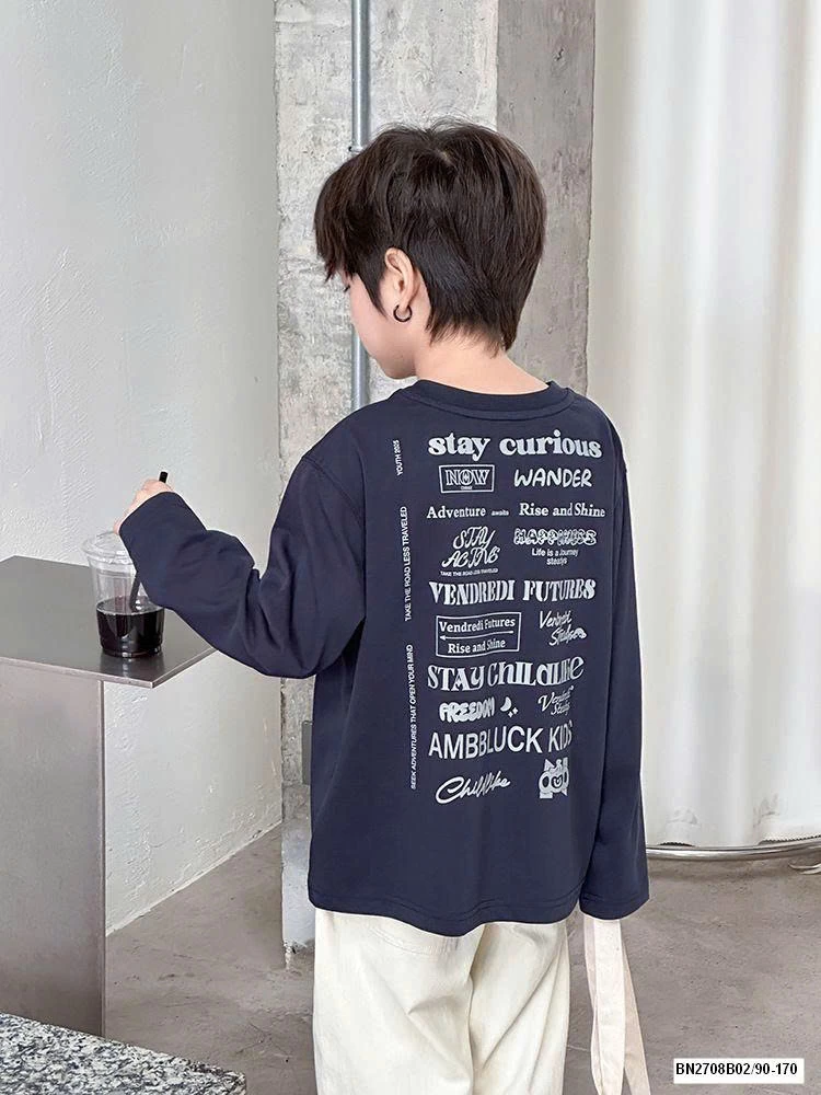 ÁO THUN AMBB DÀI TAY IN CHỮ LƯNG 25F116