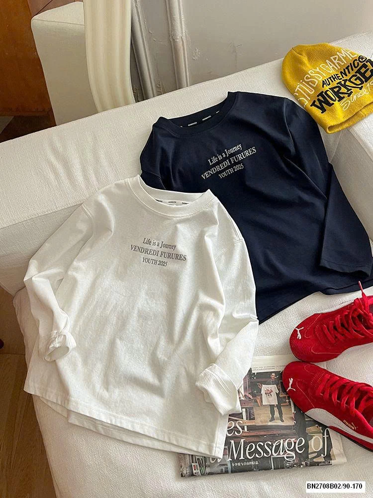 ÁO THUN AMBB DÀI TAY IN CHỮ LƯNG 25F116