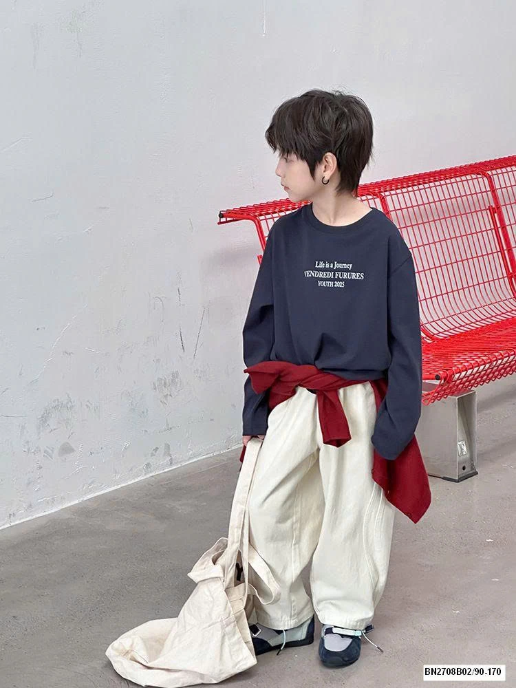 ÁO THUN AMBB DÀI TAY IN CHỮ LƯNG 25F116