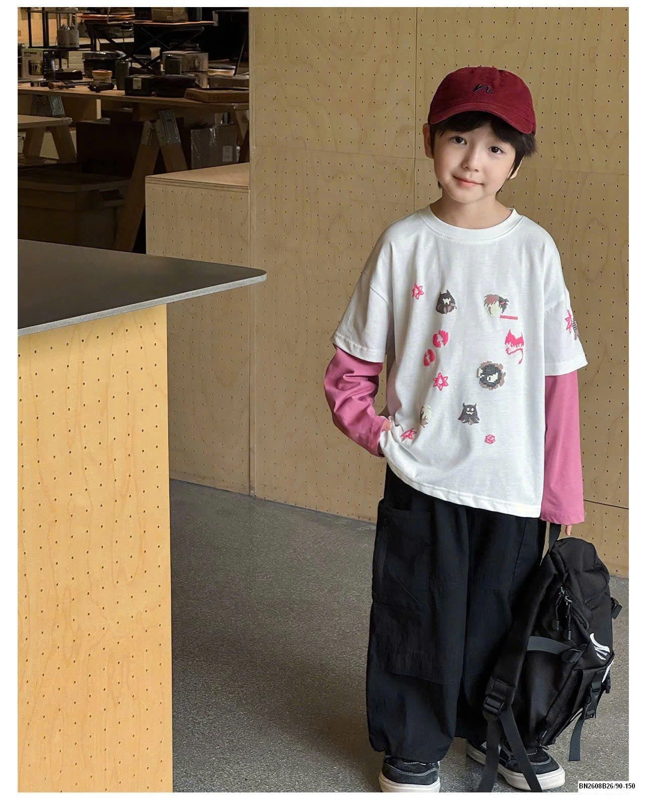 ÁO DÀI TAY HỌA TIẾT AOAOKIDS BT