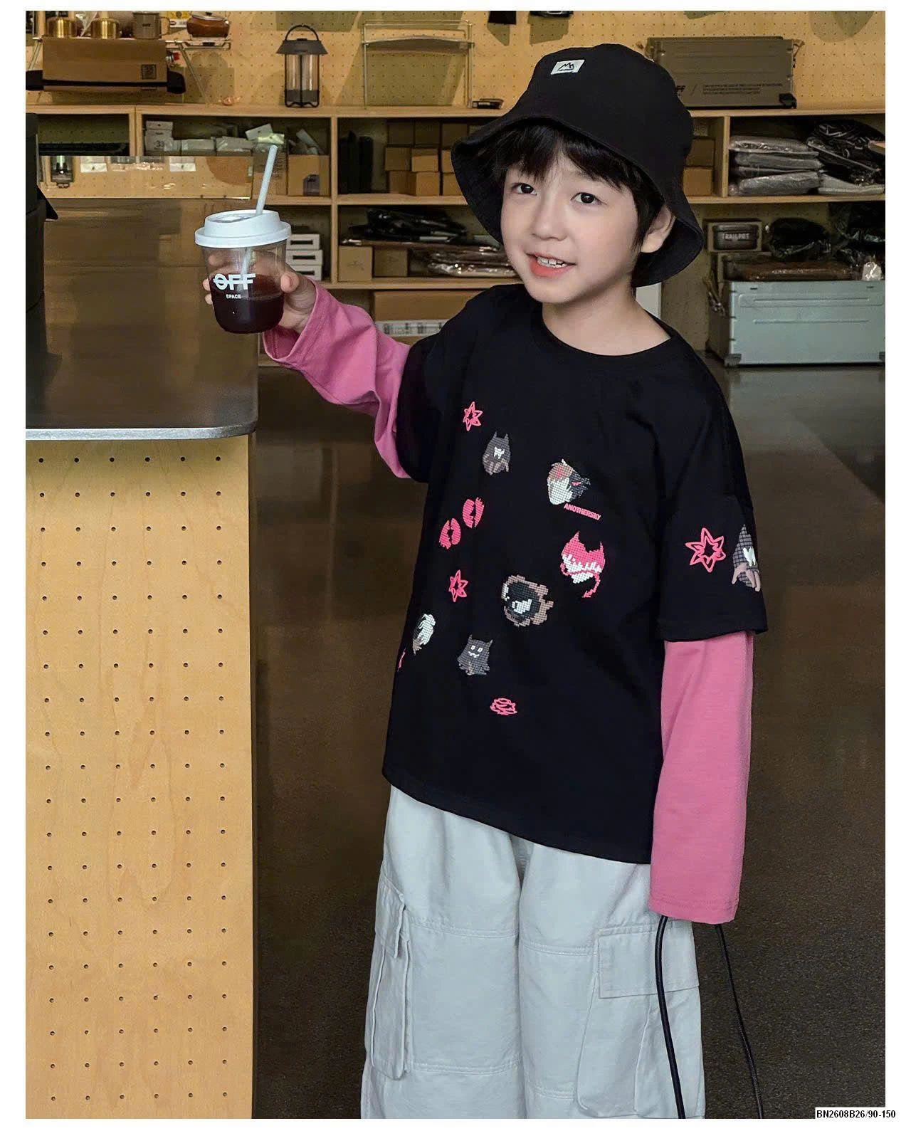 ÁO DÀI TAY HỌA TIẾT AOAOKIDS BT