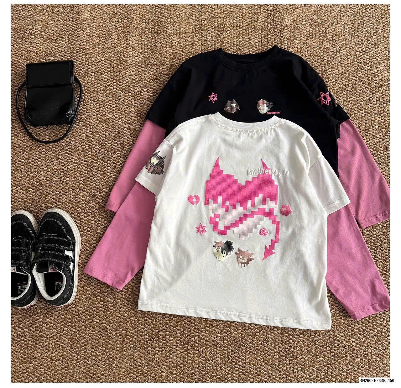 ÁO DÀI TAY HỌA TIẾT AOAOKIDS BT