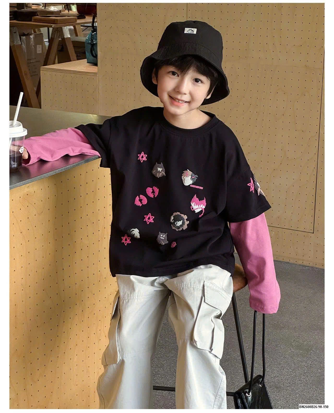 ÁO DÀI TAY HỌA TIẾT AOAOKIDS BT