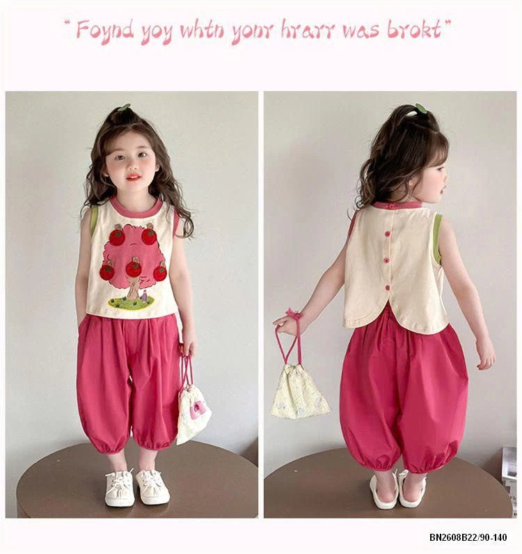 BỘ SÁT NÁCH ÁO HỒNG QUẢ TÁO BÉ GÁI