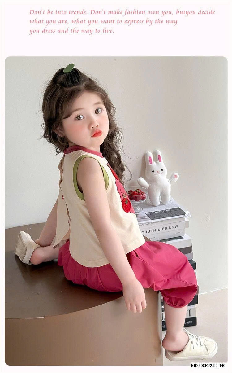 BỘ SÁT NÁCH ÁO HỒNG QUẢ TÁO BÉ GÁI