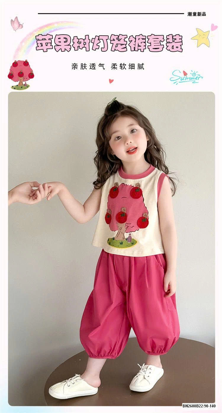 BỘ SÁT NÁCH ÁO HỒNG QUẢ TÁO BÉ GÁI