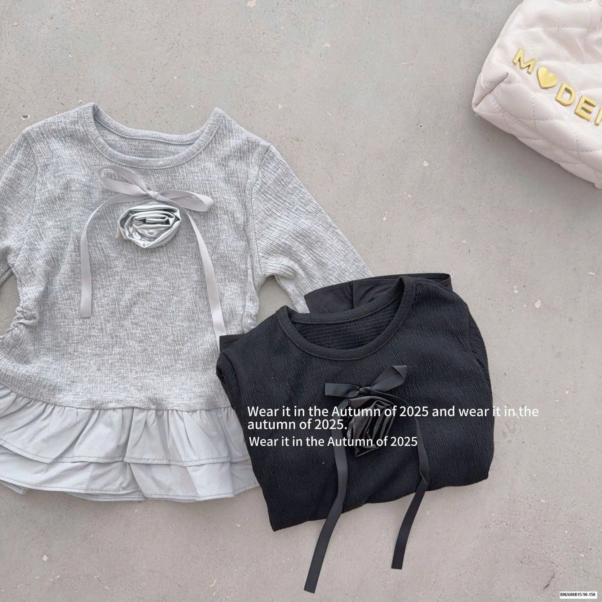 ÁO DÀI TAY ĐÍNH HOA PHỐI BÈO