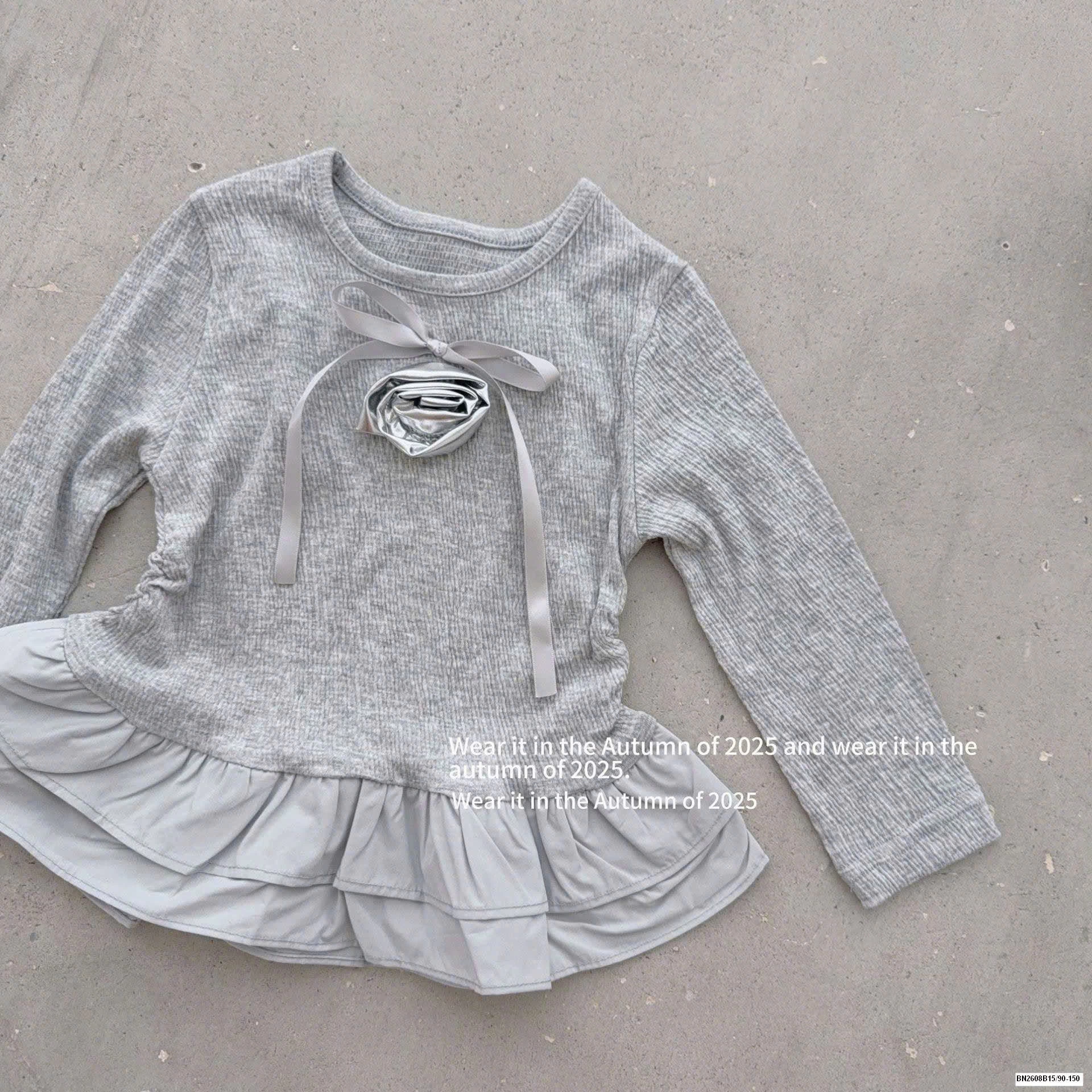 ÁO DÀI TAY ĐÍNH HOA PHỐI BÈO