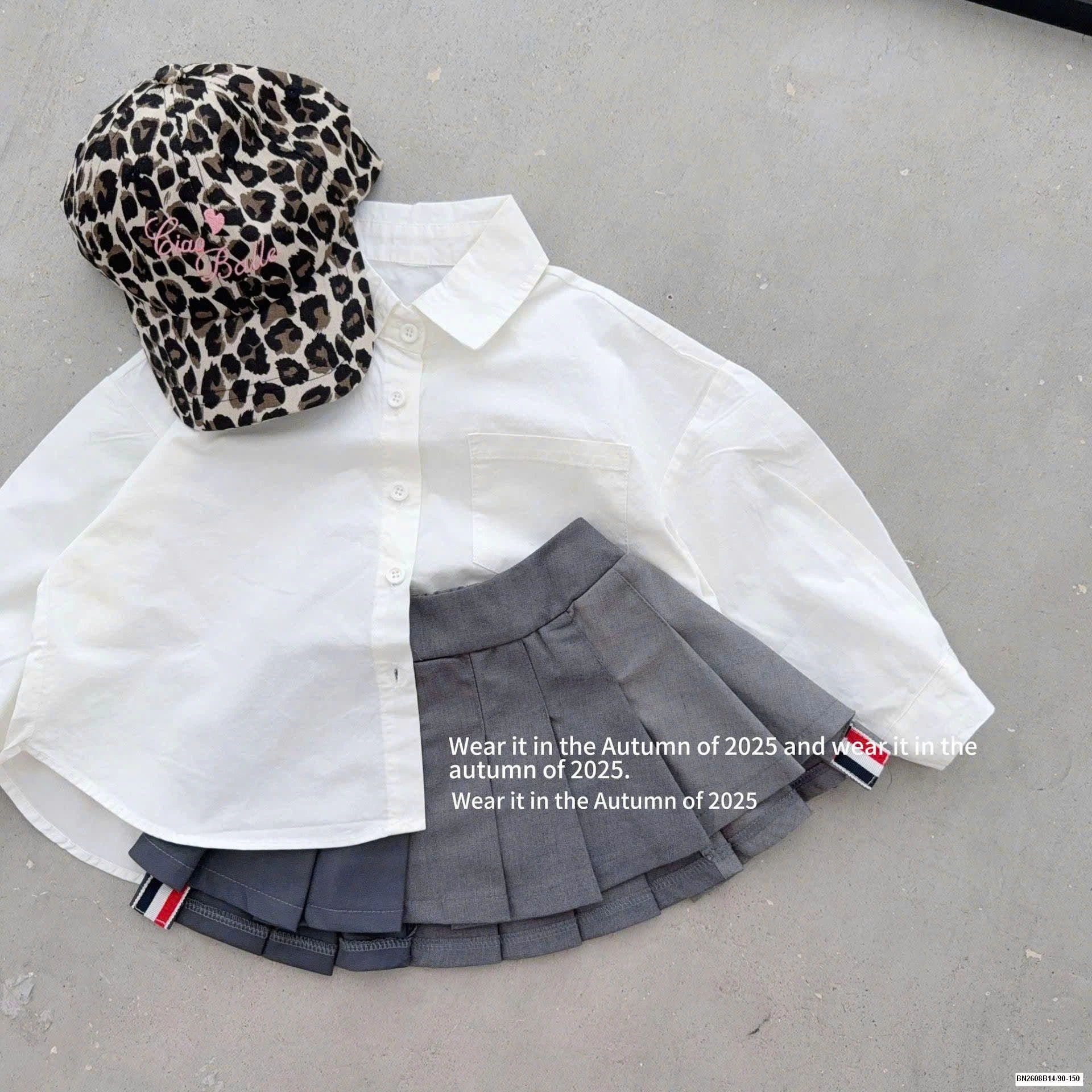 SET ÁO SƠ MI MIX CHÂN VÁY XẾP LY