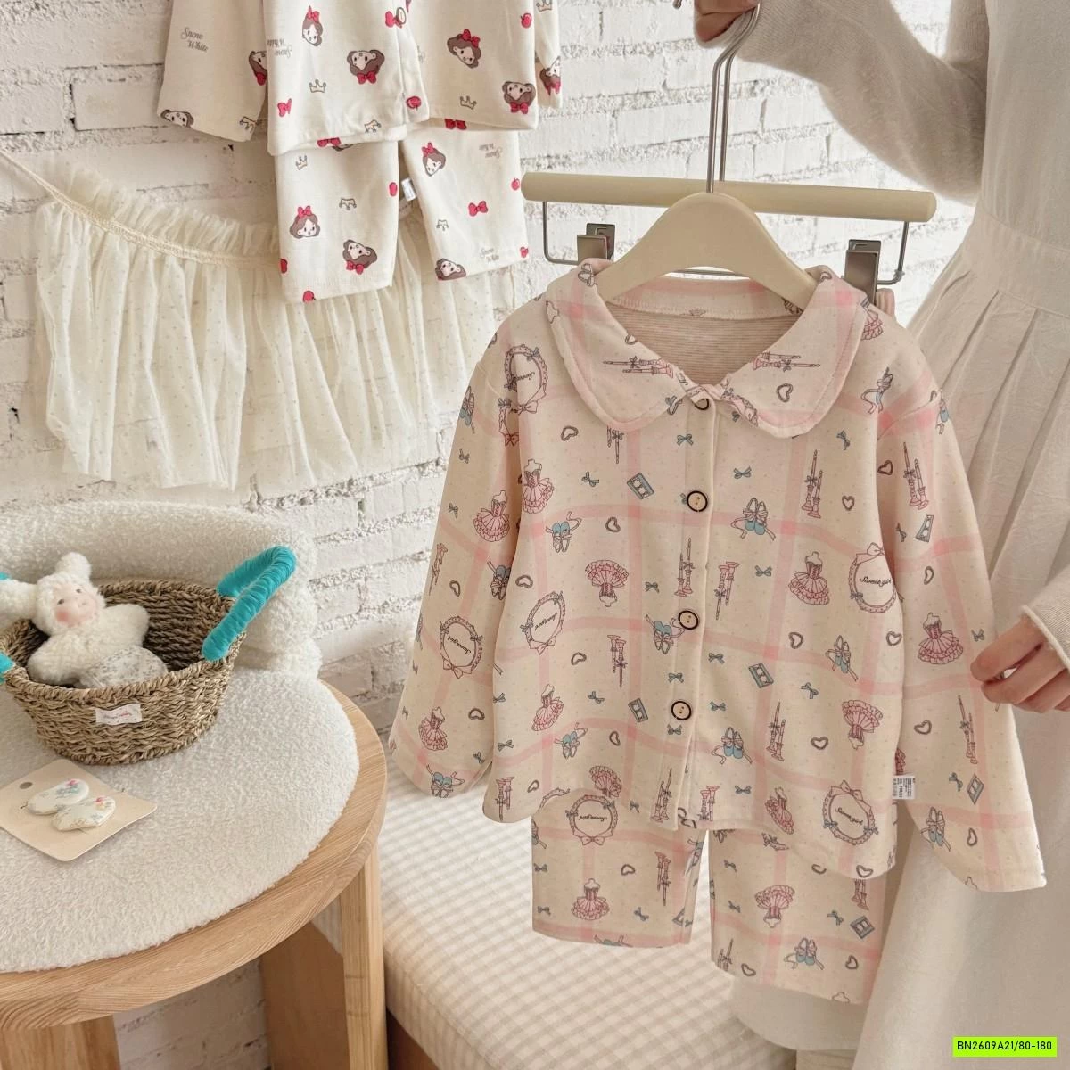 PIZAMA COTTON CỔ SEN HỌA TIẾT