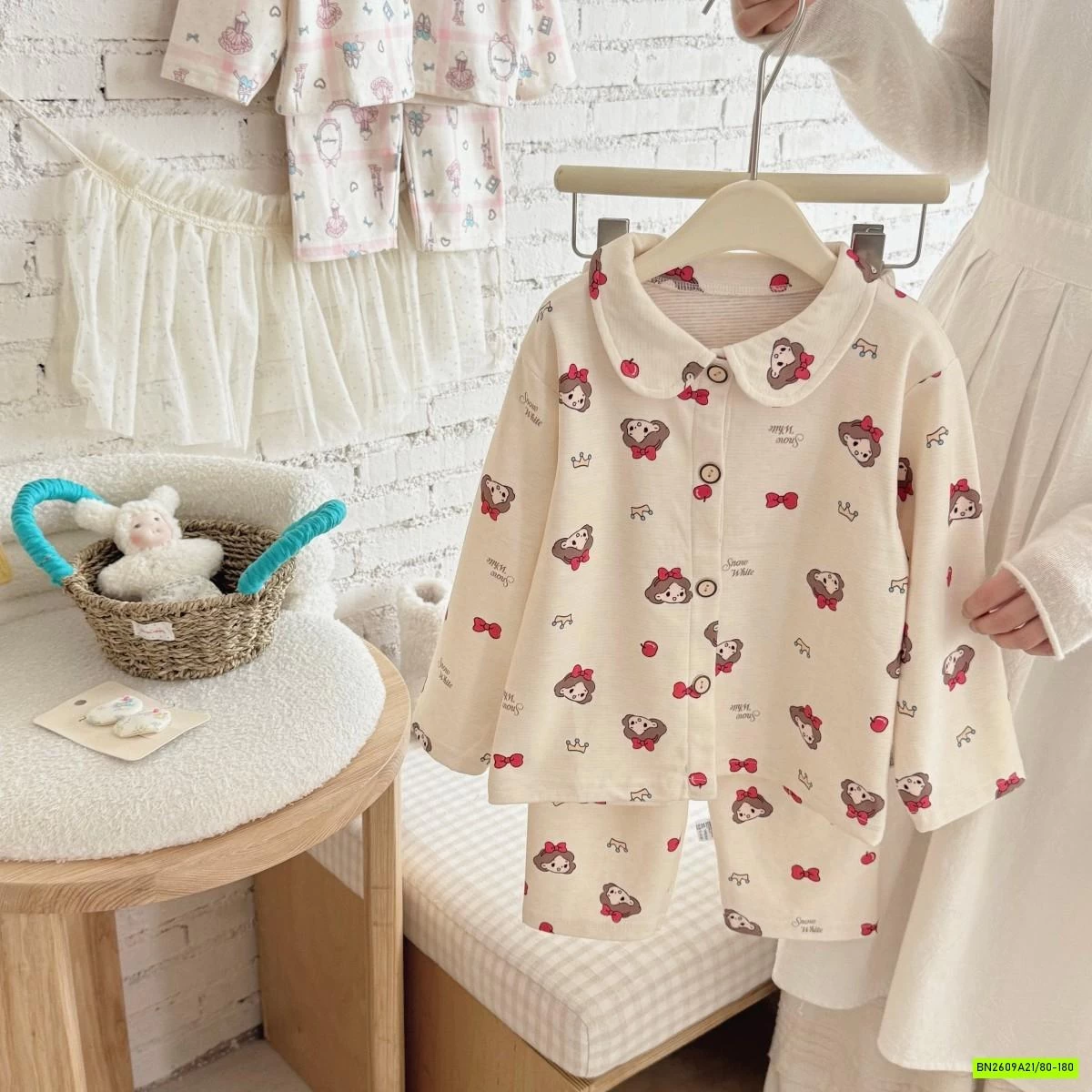 PIZAMA COTTON CỔ SEN HỌA TIẾT