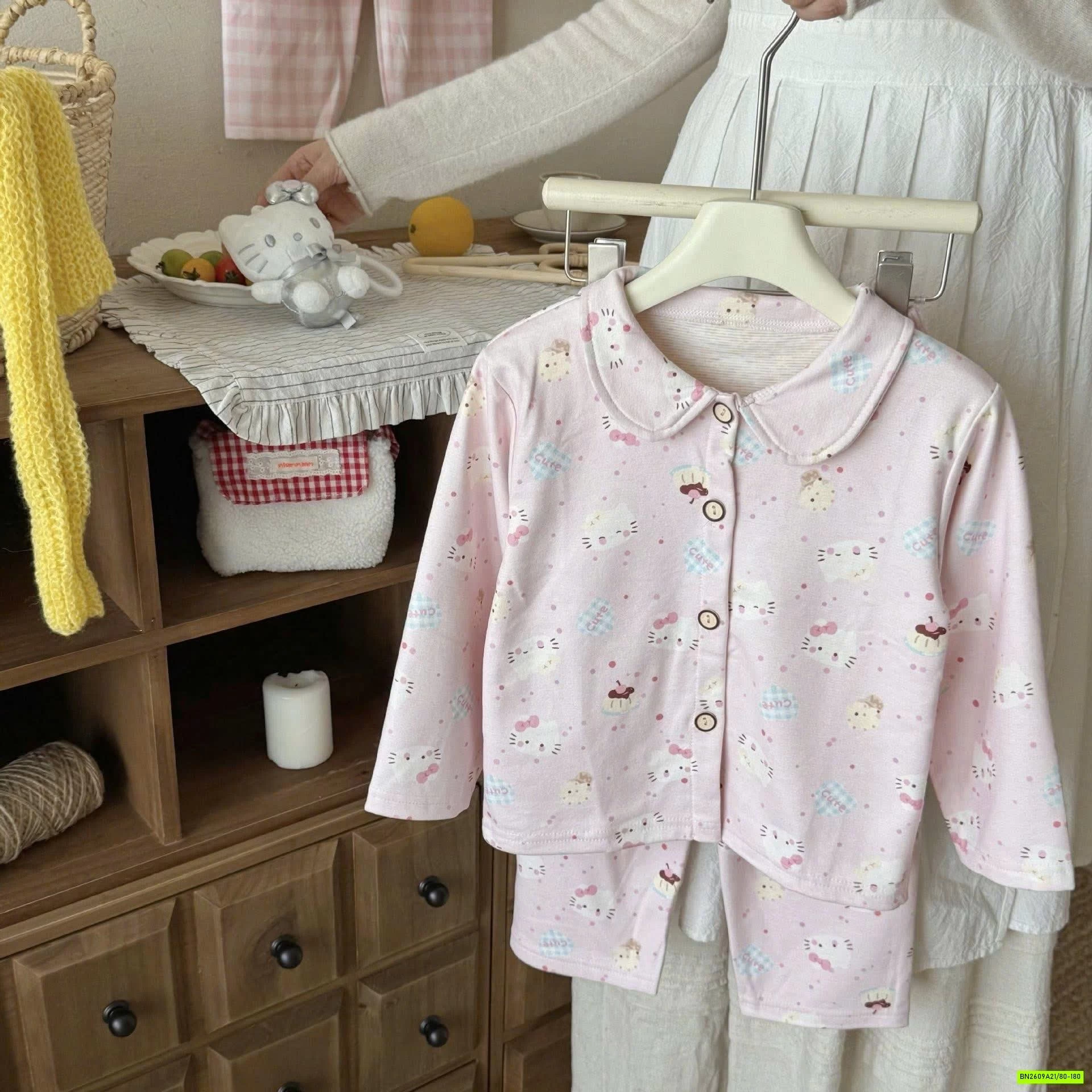 PIZAMA COTTON CỔ SEN HỌA TIẾT