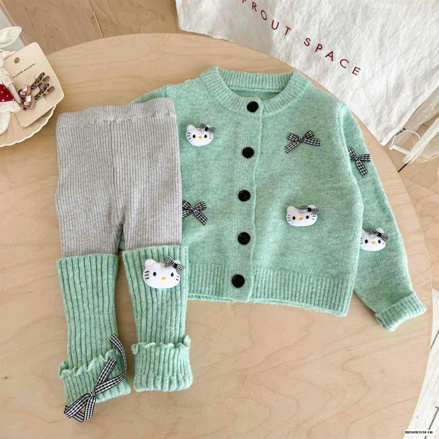 Set áo cardigan kitty hàn quốc