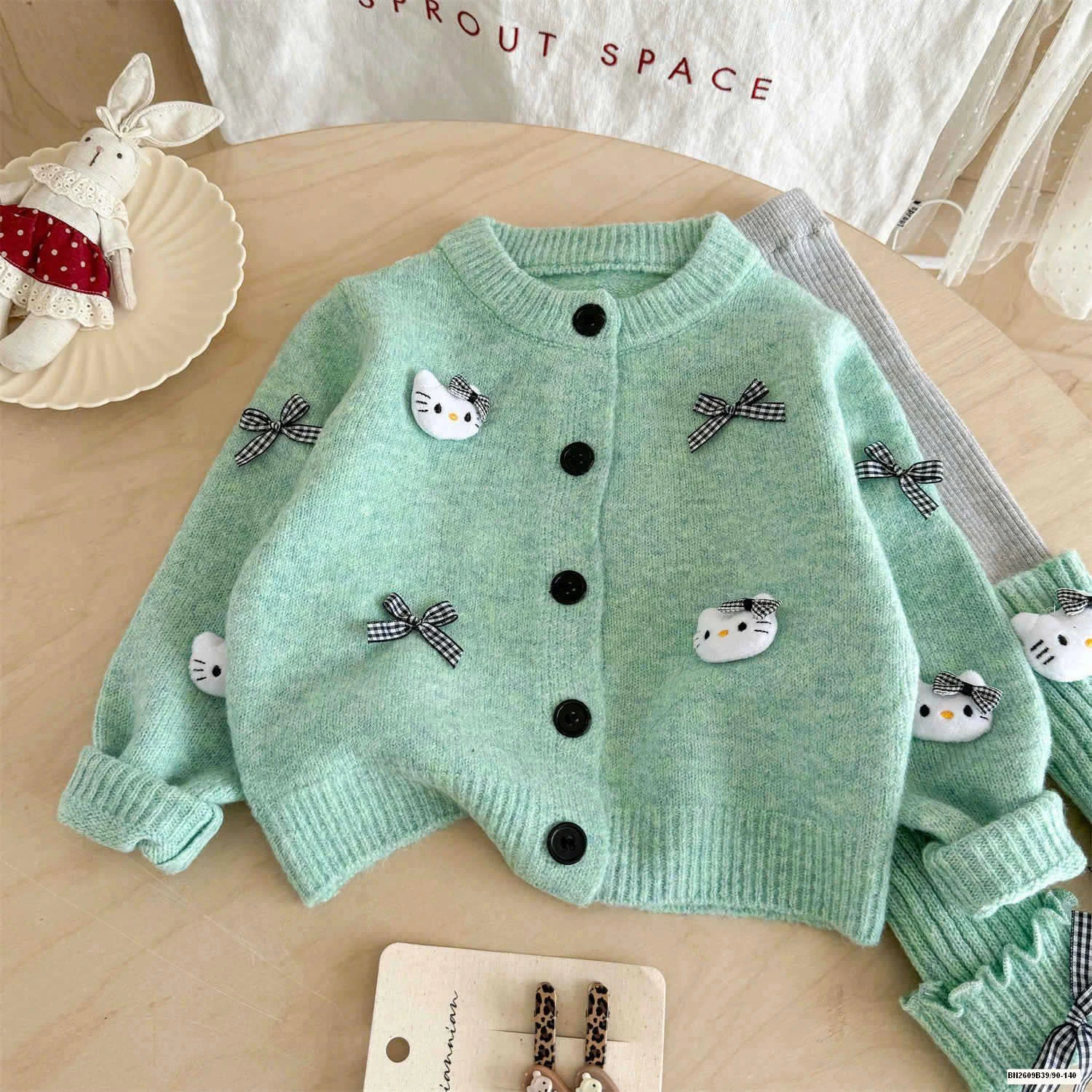Set áo cardigan kitty hàn quốc