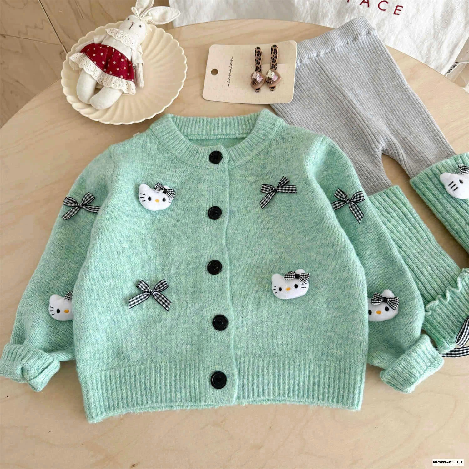 Set áo cardigan kitty hàn quốc