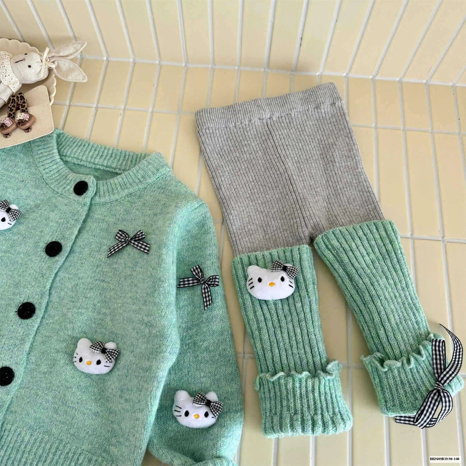 Set áo cardigan kitty hàn quốc