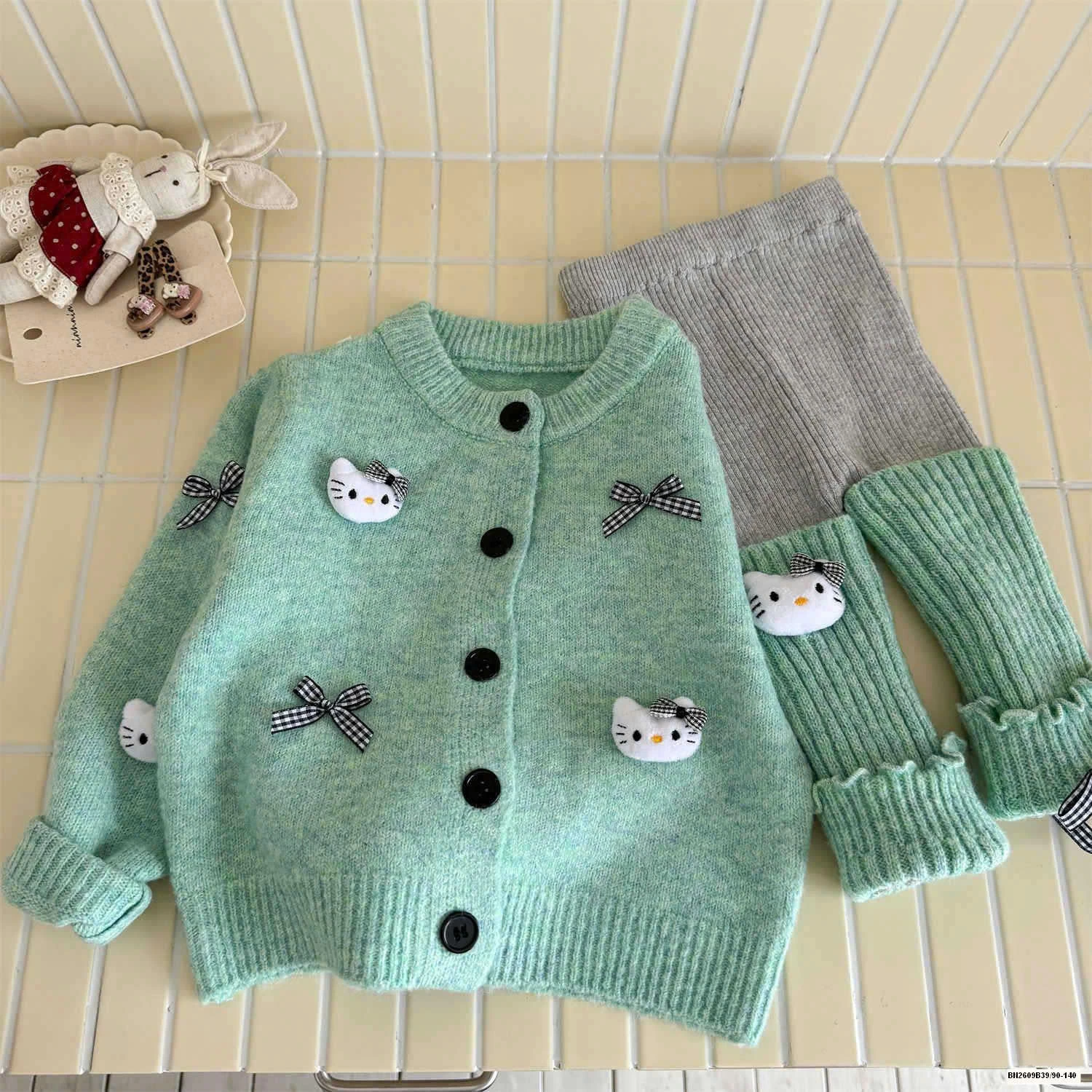 Set áo cardigan kitty hàn quốc