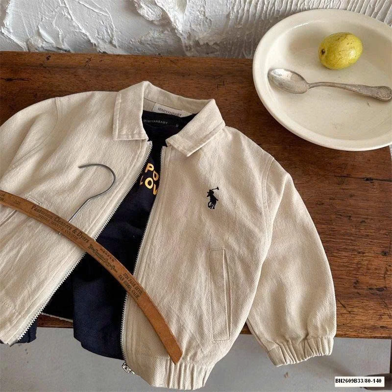 ÁO KHOÁC VẢI LOGO NGỰA KÉO KHÓA