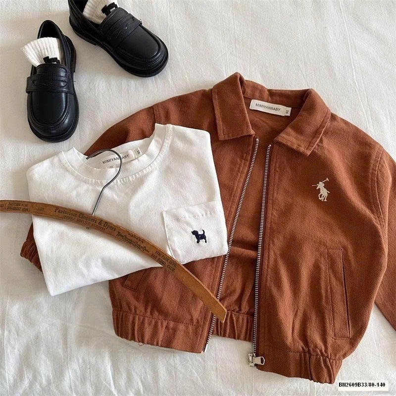 ÁO KHOÁC VẢI LOGO NGỰA KÉO KHÓA