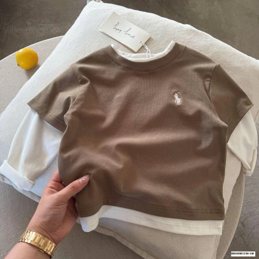 ÁO THUN TRƠN GIẢ 2 LỚP LOGO