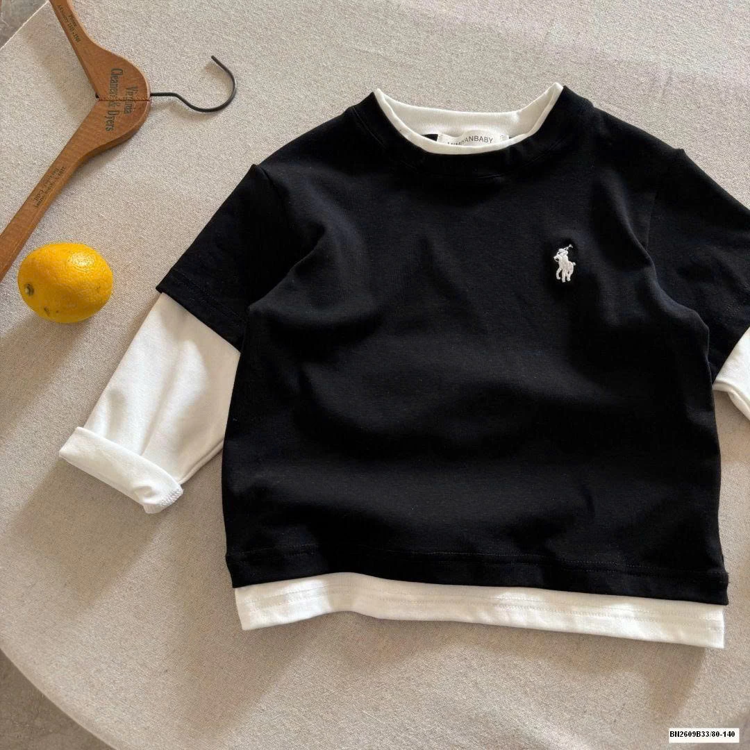 ÁO THUN TRƠN GIẢ 2 LỚP LOGO